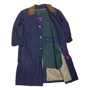 GANT Vintage 90s Long Trench Winter Lined Blue Retro Business Coat Mens XL